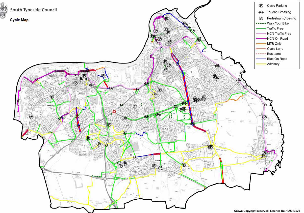 Cycle map for South Tyneside