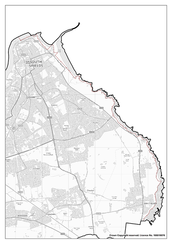 Map 19 The Coastal Management Area within South Tyneside
