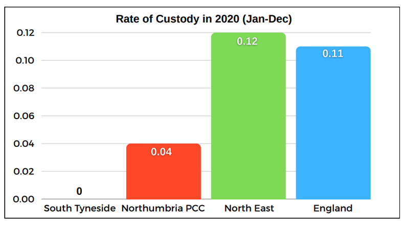 Rate of Custody in 2020 (Jan-Dec)