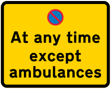 Ambulance bay sign