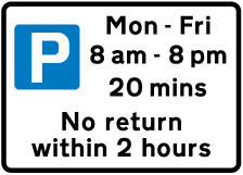 Example limited waiting sign