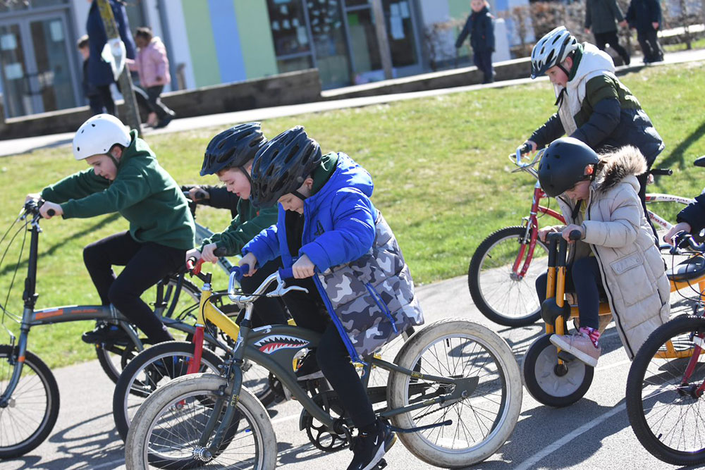 Pupils Cycle Training at Stanhope Primary School