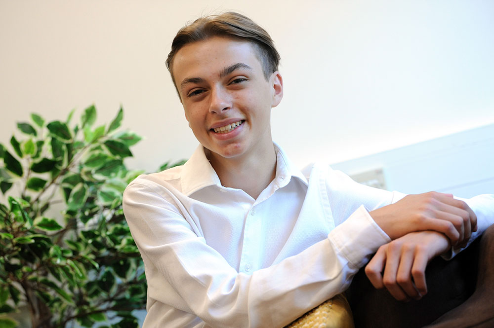 Luke Hall, Member of Youth Parliament for South Tyneside, campaigning for more free school meals support