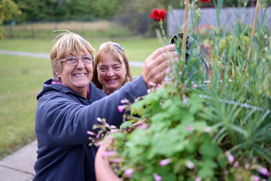 Residents gardening