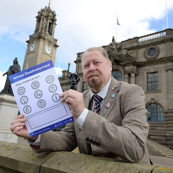 Councillor Paul Dean infront of South Shields Town Hall 